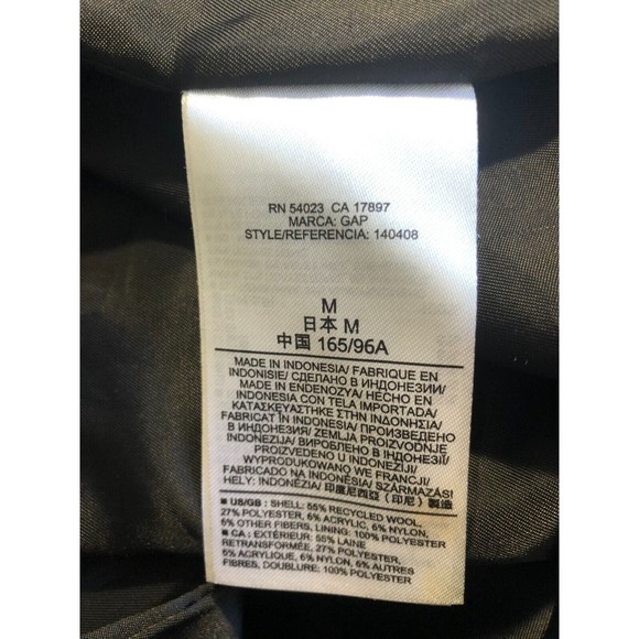 Gap Women's Zip Biker Moto Jacket Charcoal Gray Size M Wool Blend Cropped Zipper - Picture 4 of 5